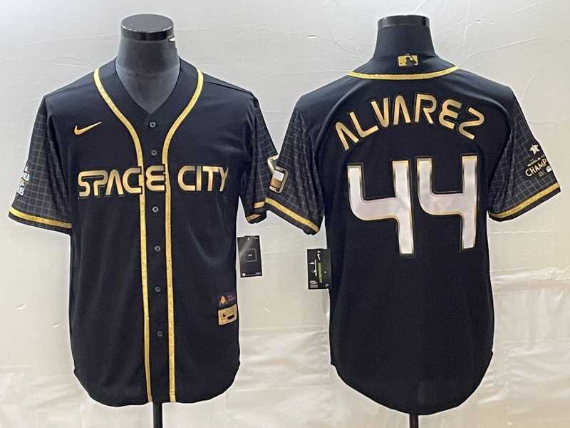 Men%27s Houston Astros #44 Yordan Alvarez Black City Connect Cool Base Stitched Baseball Jersey